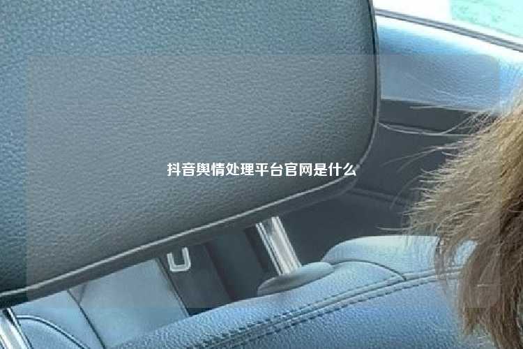 抖音舆情处理平台官网是什么