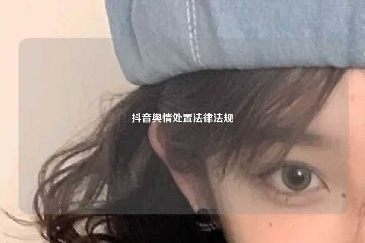 抖音舆情处置法律法规