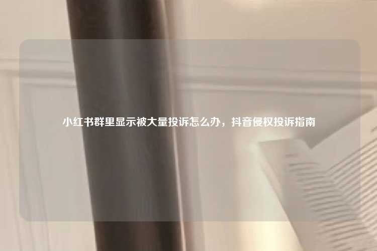 小红书群里显示被大量投诉怎么办,抖音侵权投诉指南