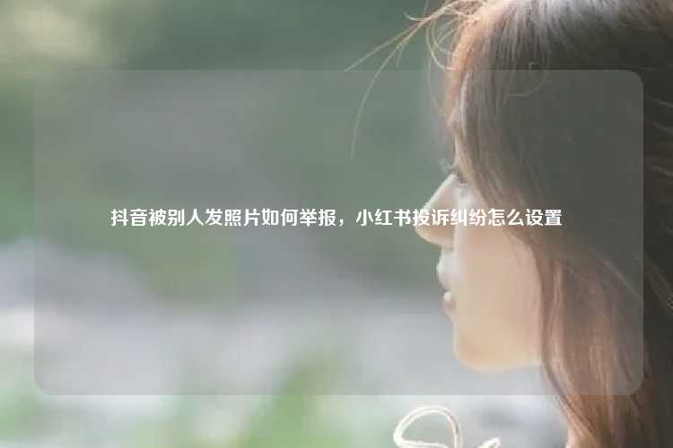 抖音被别人发照片如何举报,小红书投诉纠纷怎么设置