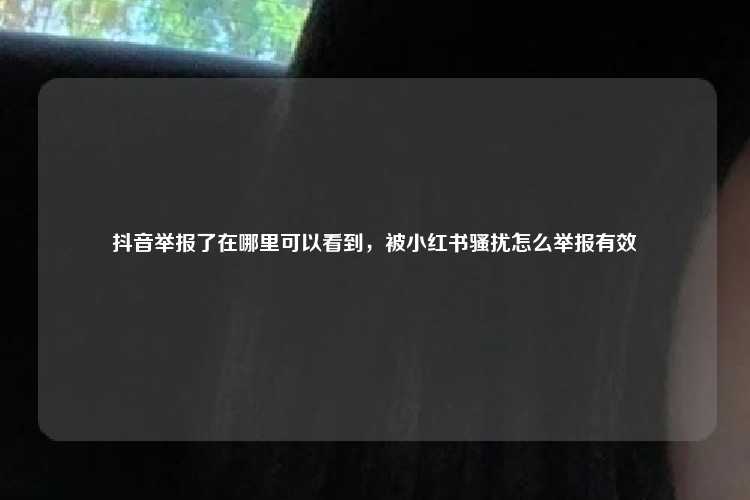 抖音举报了在哪里可以看到,被小红书骚扰怎么举报有效